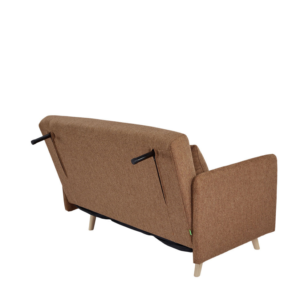 Belushi - 2-Seater Sofa Bed - Fabric - Rust