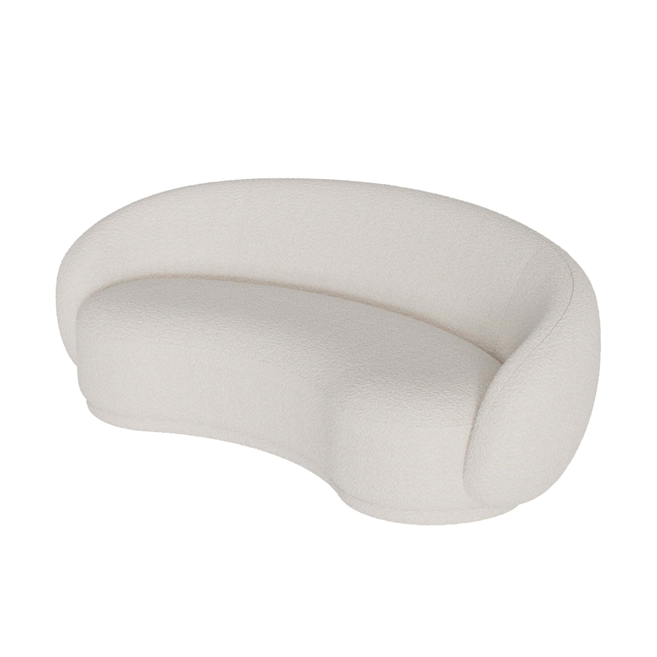 Nova - 3-Seater Sofa in White Bouclé Fabric