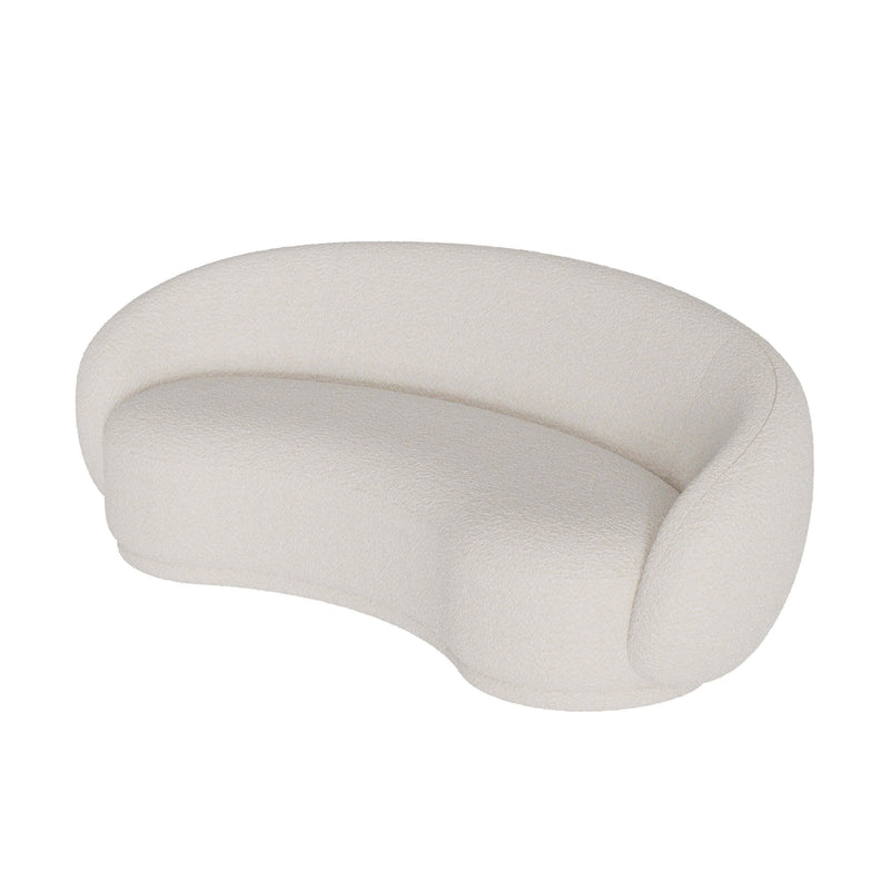 Canapé Nova 3 places en tissu bouclé blanc