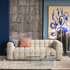 Bolly - Straight 3-Seater Sofa - Fabric - Flecked Beige