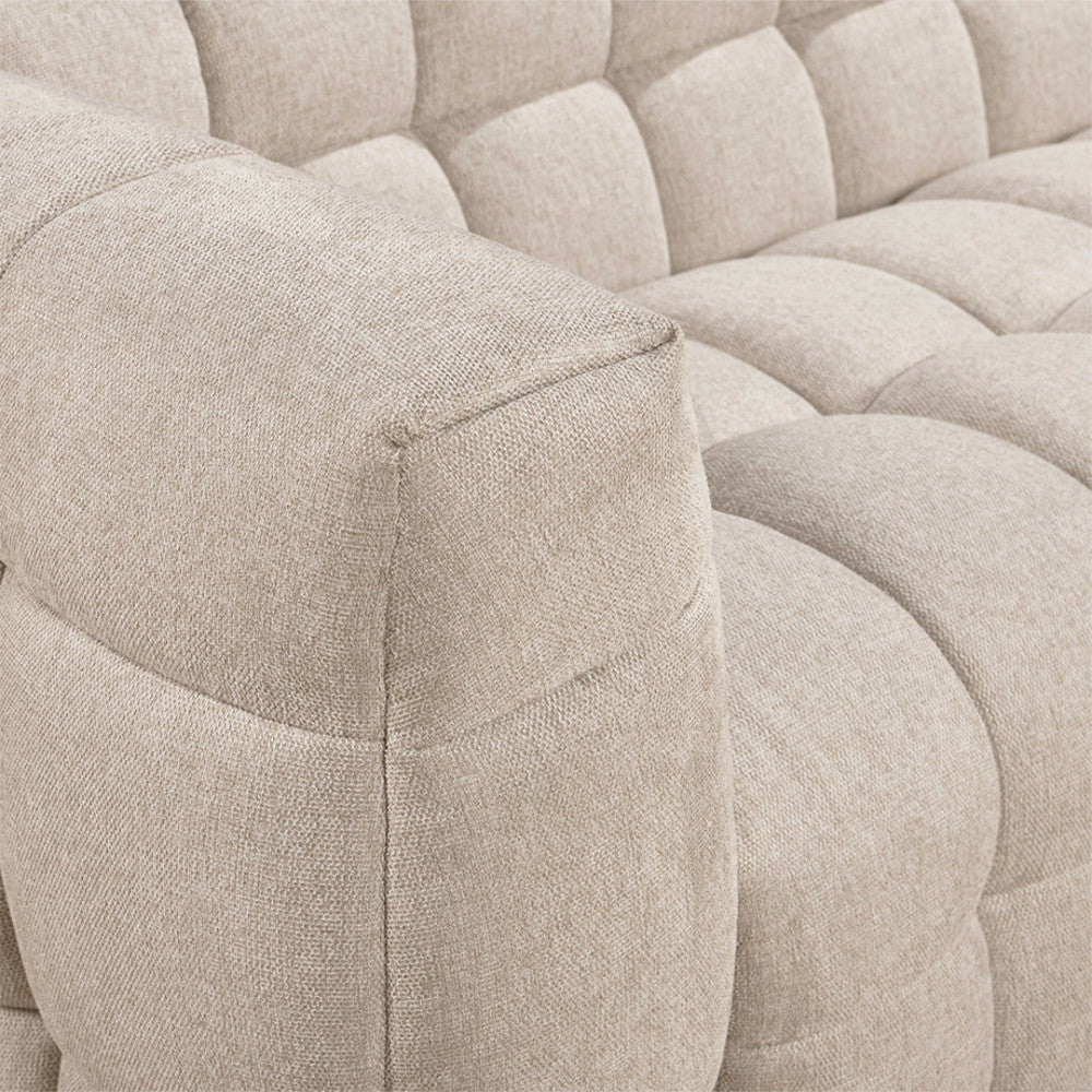 Bolly - Straight 3-Seater Sofa - Fabric - Flecked Beige