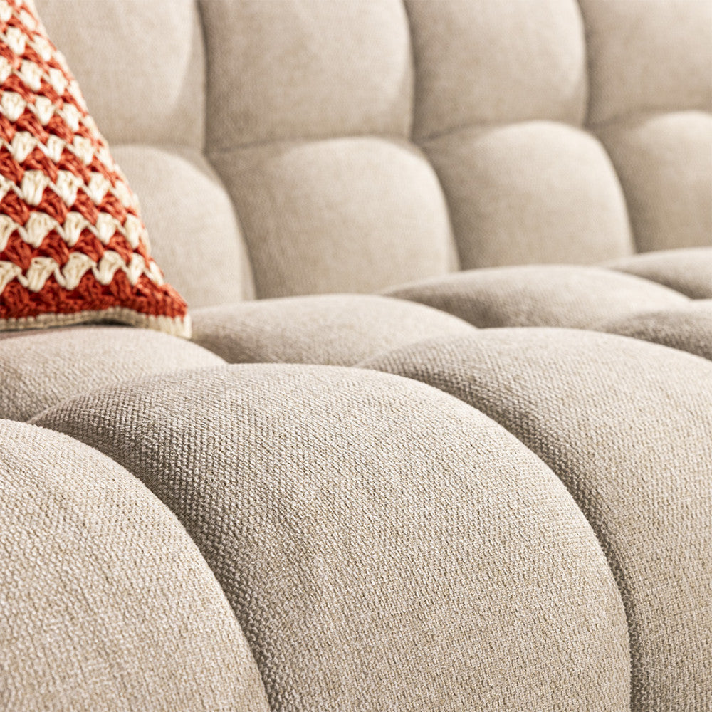 Bolly - Straight 3-Seater Sofa - Fabric - Flecked Beige