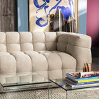 Bolly - Straight 3-Seater Sofa - Fabric - Flecked Beige