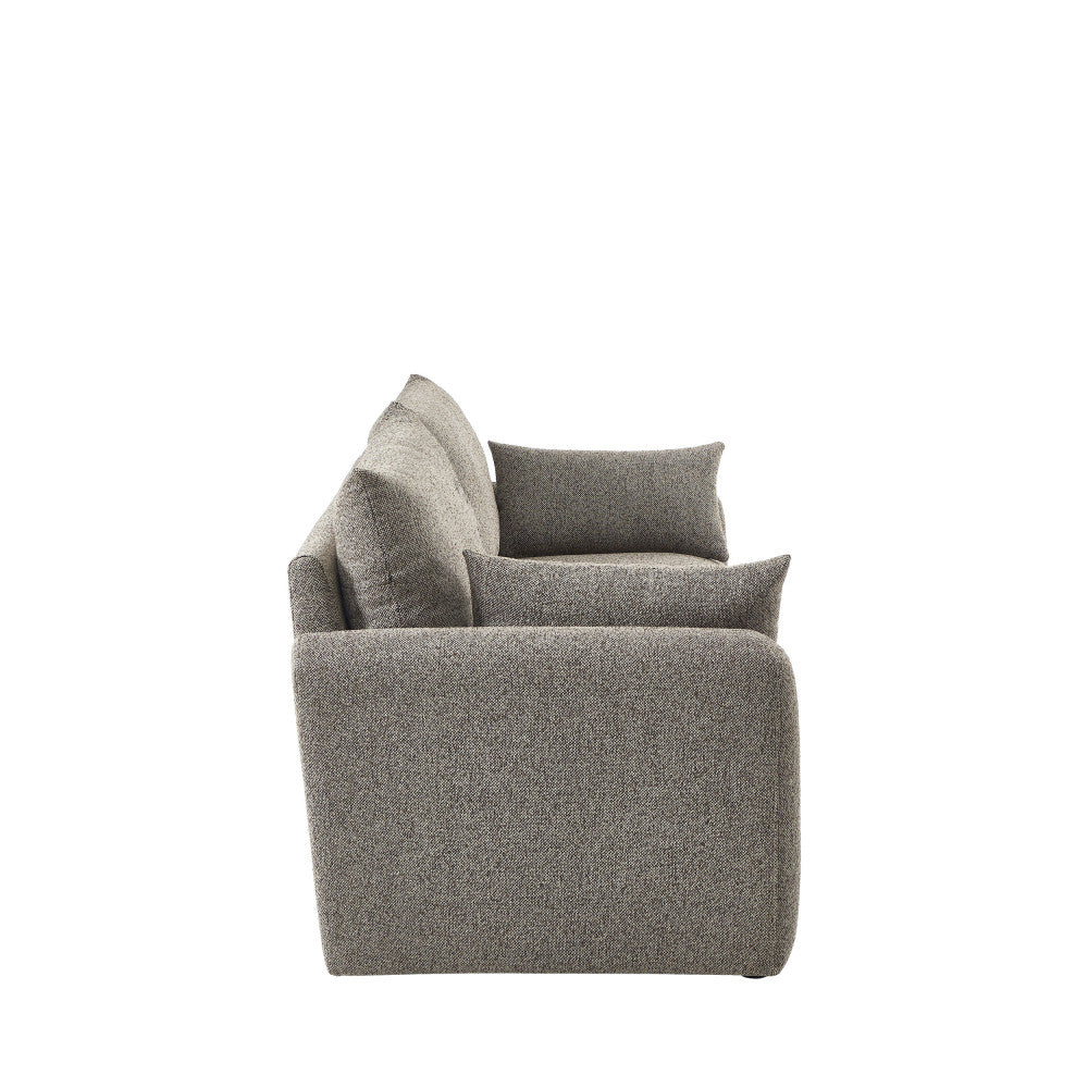 Lisa - 3-Seater Sofa - Fabric - Mottled Brown