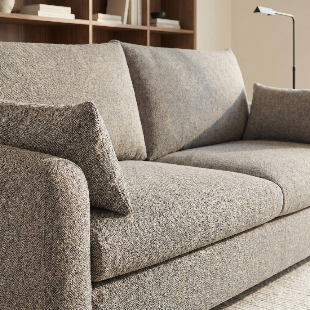 Lisa - 3-Seater Sofa - Fabric - Mottled Brown