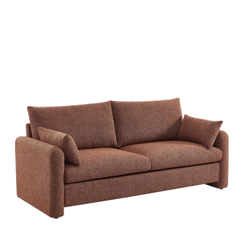 Lisa - 3-Seater Sofa - Fabric - Mottled Rust
