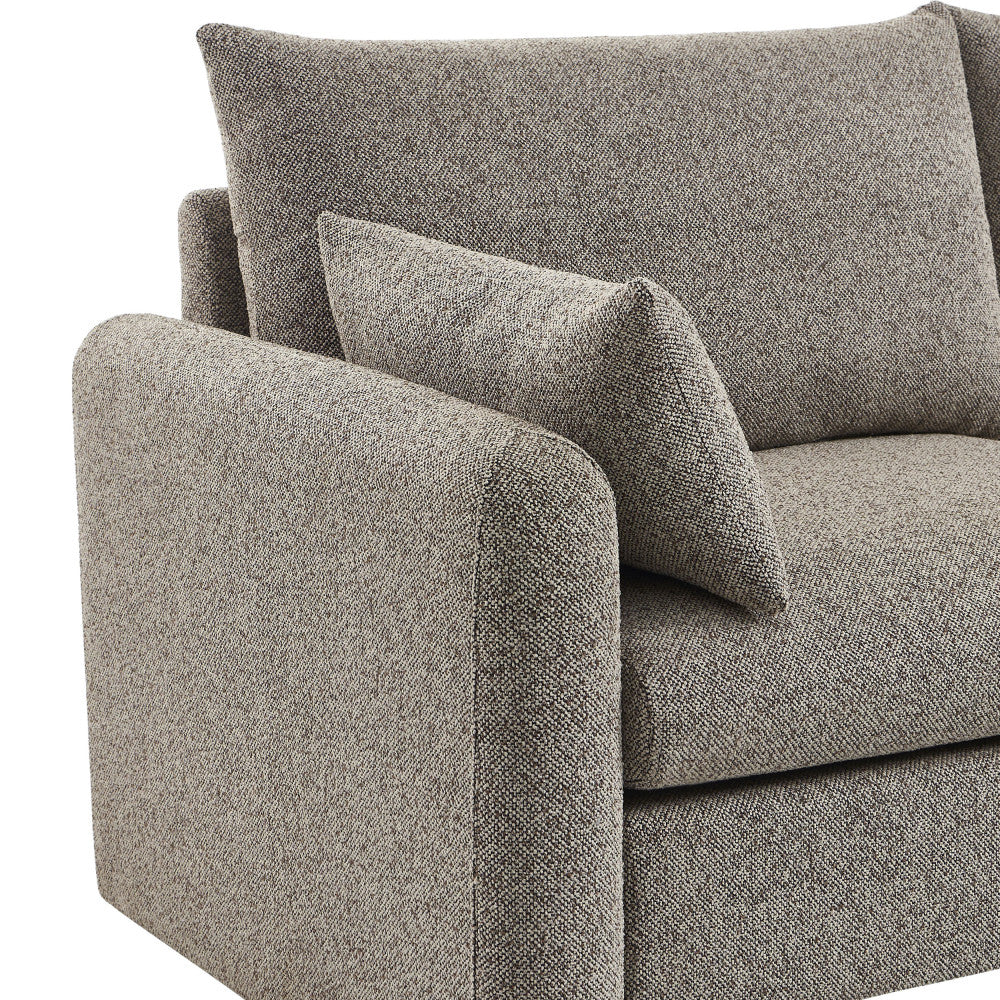 Lisa - 3-Seater Sofa - Fabric - Mottled Brown