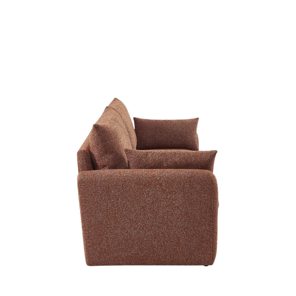 Lisa - 3-Seater Sofa - Fabric - Mottled Rust