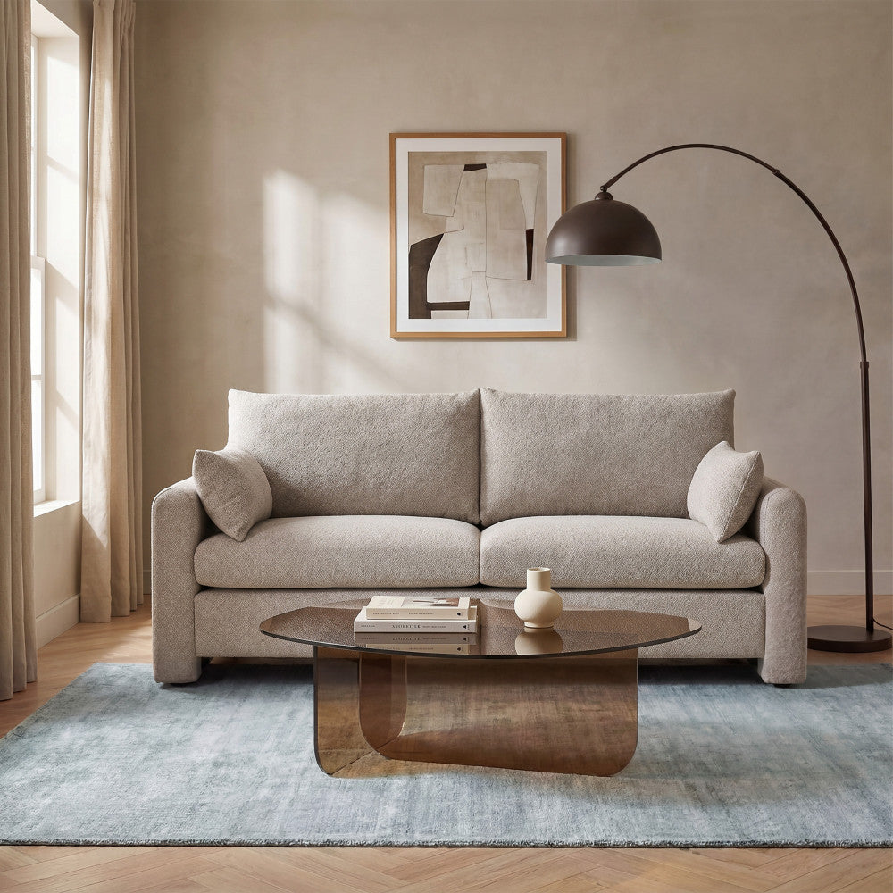 Lisa - 3-Seater Sofa - Fabric - Mottled Beige
