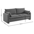 Lisa - 3-Seater Sofa - Fabric - Mottled Brown