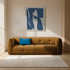 Naos - 3-Seater Straight Sofa with Quilted Effect - Fabric - Bronze