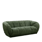 West - Straight 3-Seater Sofa - Rounded Fabric - Green