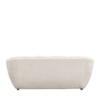 West - Straight 3-Seater Sofa - Rounded Fabric Design - Ecru
