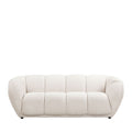 West - Straight 3-Seater Sofa - Rounded Fabric Design - Ecru
