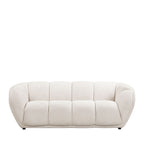 West - Straight 3-Seater Sofa - Rounded Fabric Design - Ecru