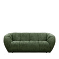 West - Straight 3-Seater Sofa - Rounded Fabric - Green
