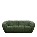 West - Straight 3-Seater Sofa - Rounded Fabric - Green