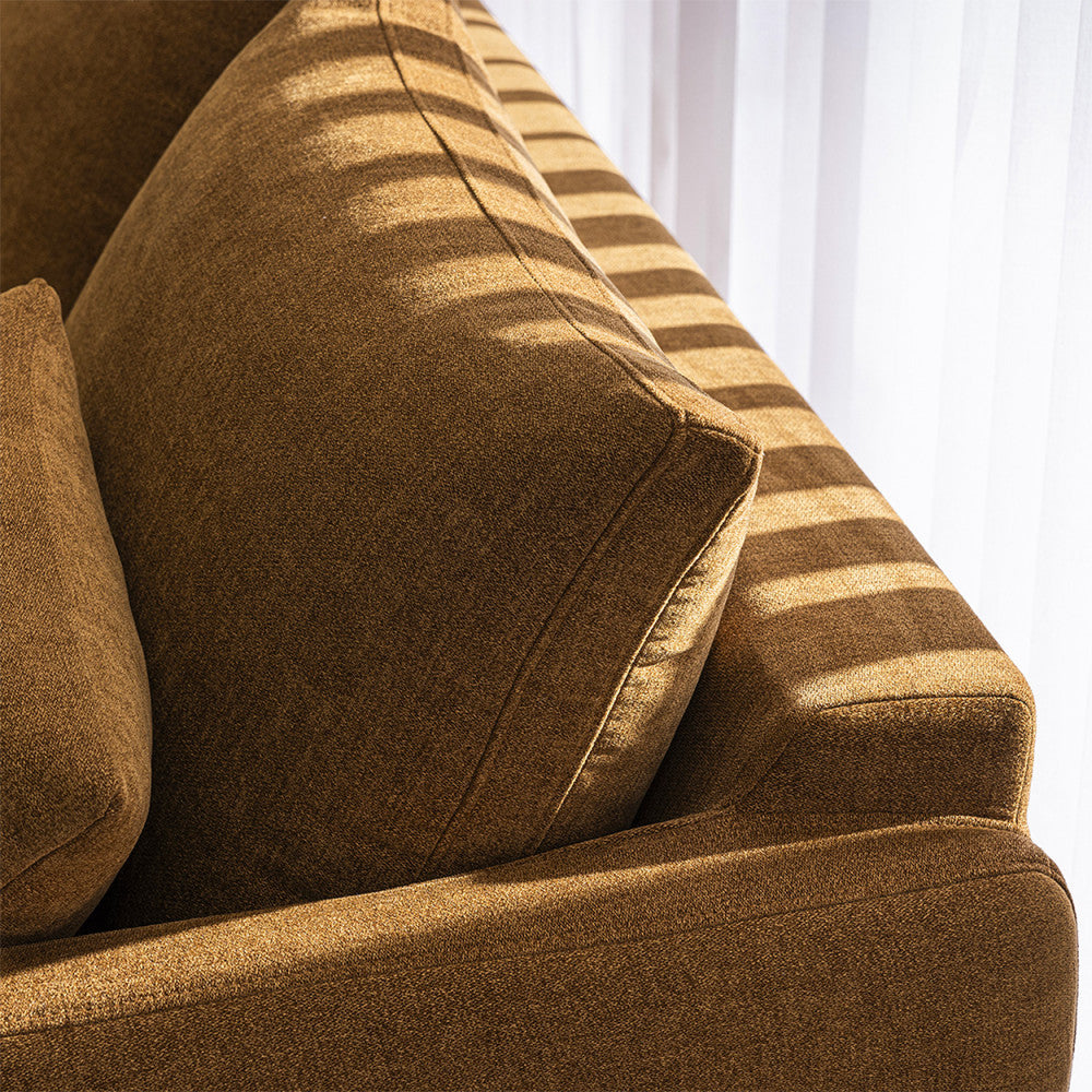 Villabon - 3-Seater Sofa - Fabric, Black Hairpin Legs - Bronze
