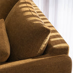 Villabon - 3-Seater Sofa - Fabric, Black Hairpin Legs - Bronze