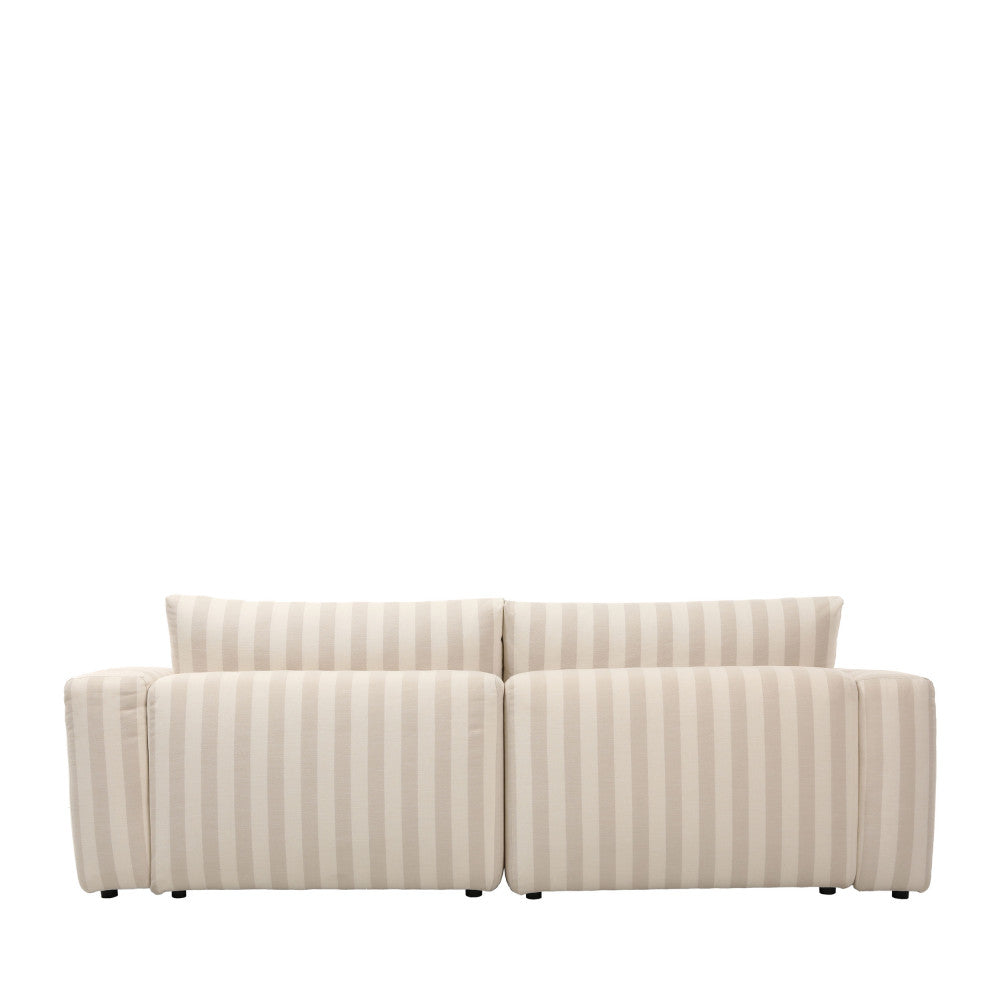 Limona - Sofá de 3 plazas - Tela a rayas - Beige