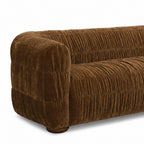 Connie - 3-Seater Sofa - Pleated Velvet - Brown