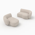 Nova - Canapé D'Angle Modulable 4 Places En Tissu Beige Chiné