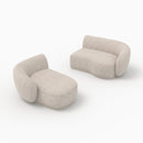 Canapé d'angle modulable Nova 4 places en tissu beige chiné