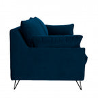 Lunery - 4-Seater Sofa Bed - Velvet - Midnight Blue