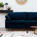 Lunery - 4-Seater Sofa Bed - Velvet - Midnight Blue