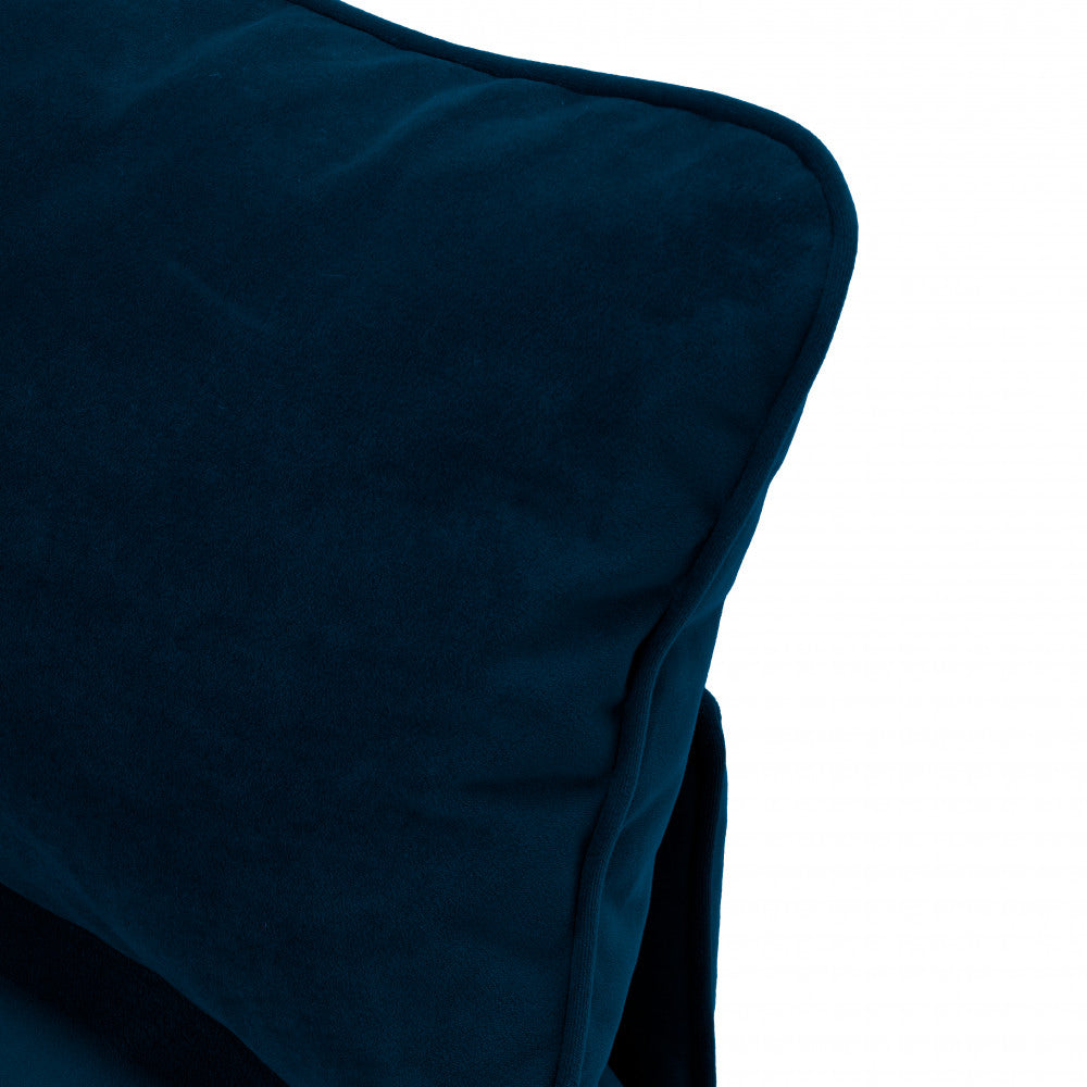 Lunery - 4-Seater Sofa Bed - Velvet - Midnight Blue