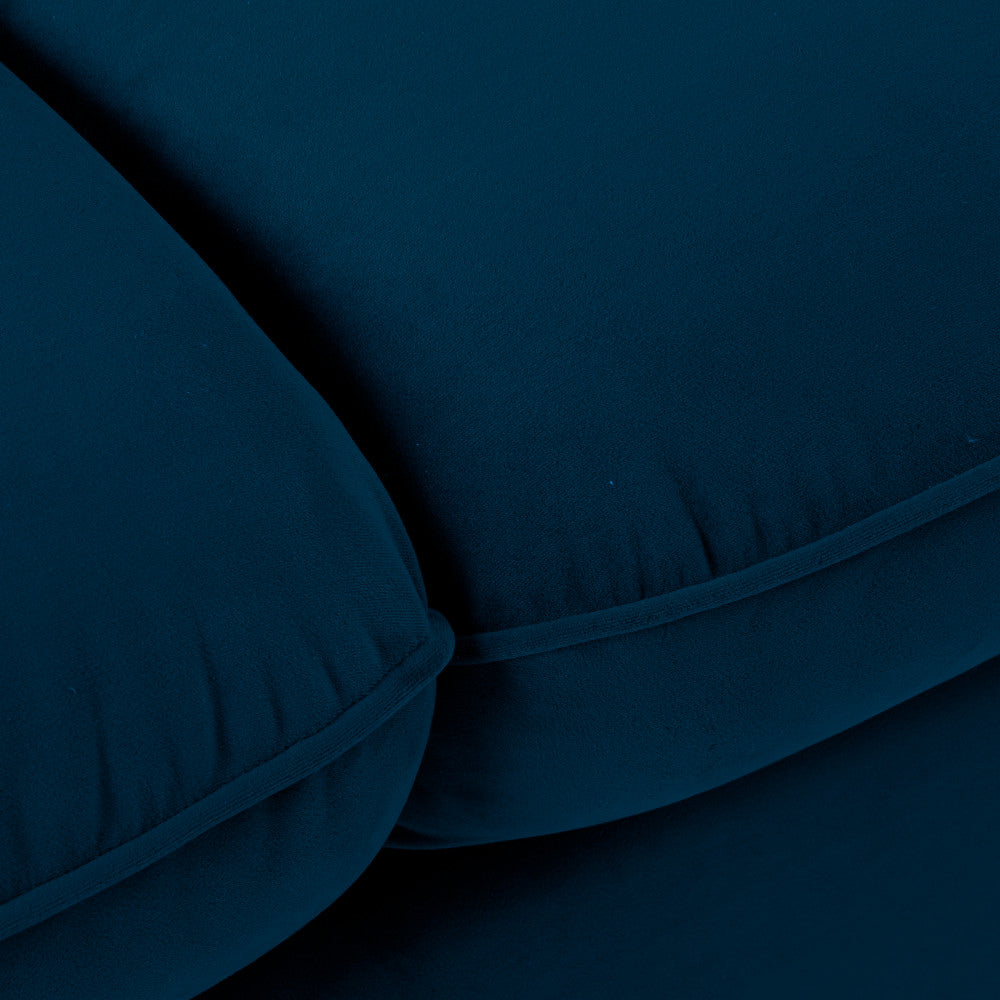 Lunery - 4-Seater Sofa Bed - Velvet - Midnight Blue