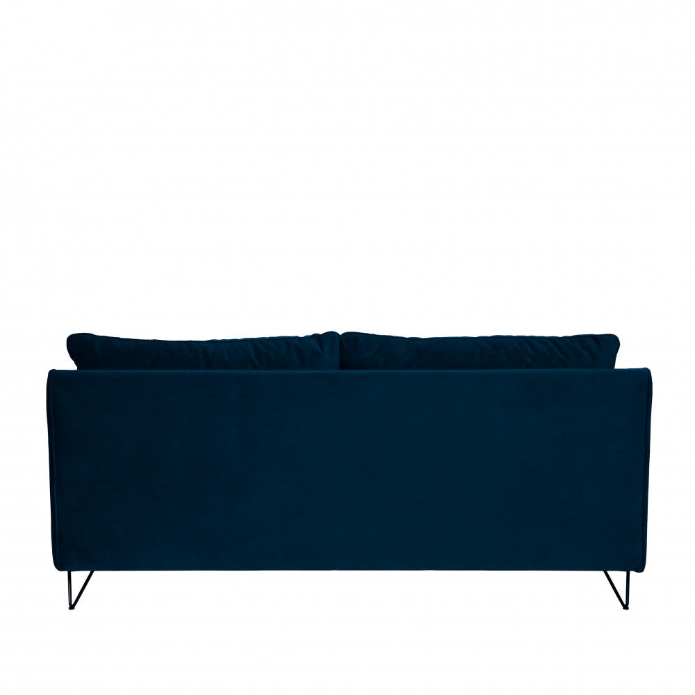 Lunery - 4-Seater Sofa Bed - Velvet - Midnight Blue