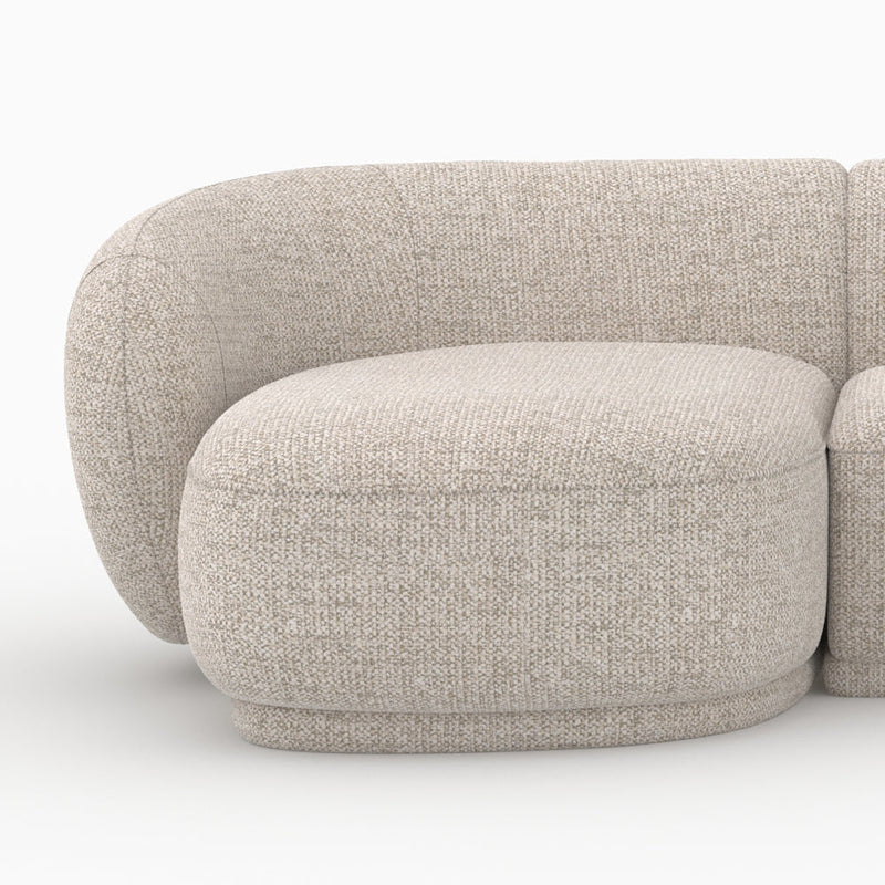 Canapé d'angle modulable Nova 4 places en tissu beige chiné
