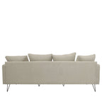 Villabon - 4-Seater Sofa - Fabric, Black Hairpin Legs - Natural