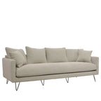 Villabon - 4-Seater Sofa - Fabric, Black Hairpin Legs - Natural