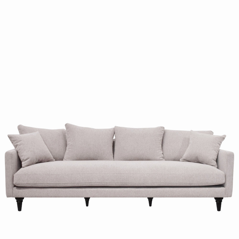 Villabon - 4-Seater Sofa - Fabric with Turned Legs - Natural