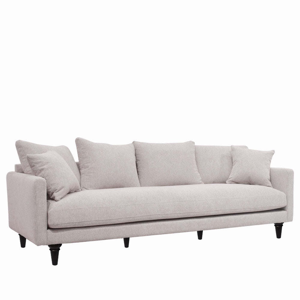 Villabon - 4-Seater Sofa - Fabric with Turned Legs - Natural