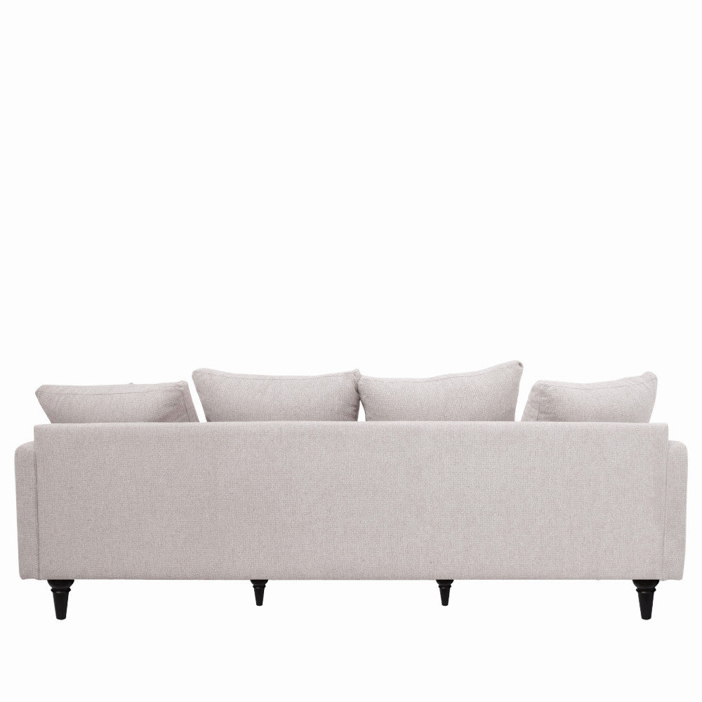 Villabon - 4-Seater Sofa - Fabric with Turned Legs - Natural