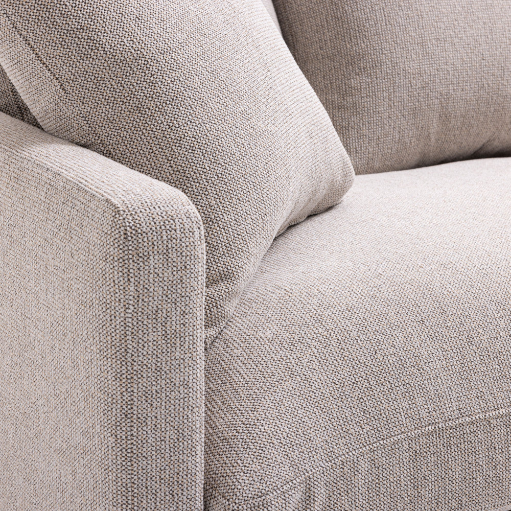 Villabon - 4-Seater Sofa - Fabric with Turned Legs - Natural