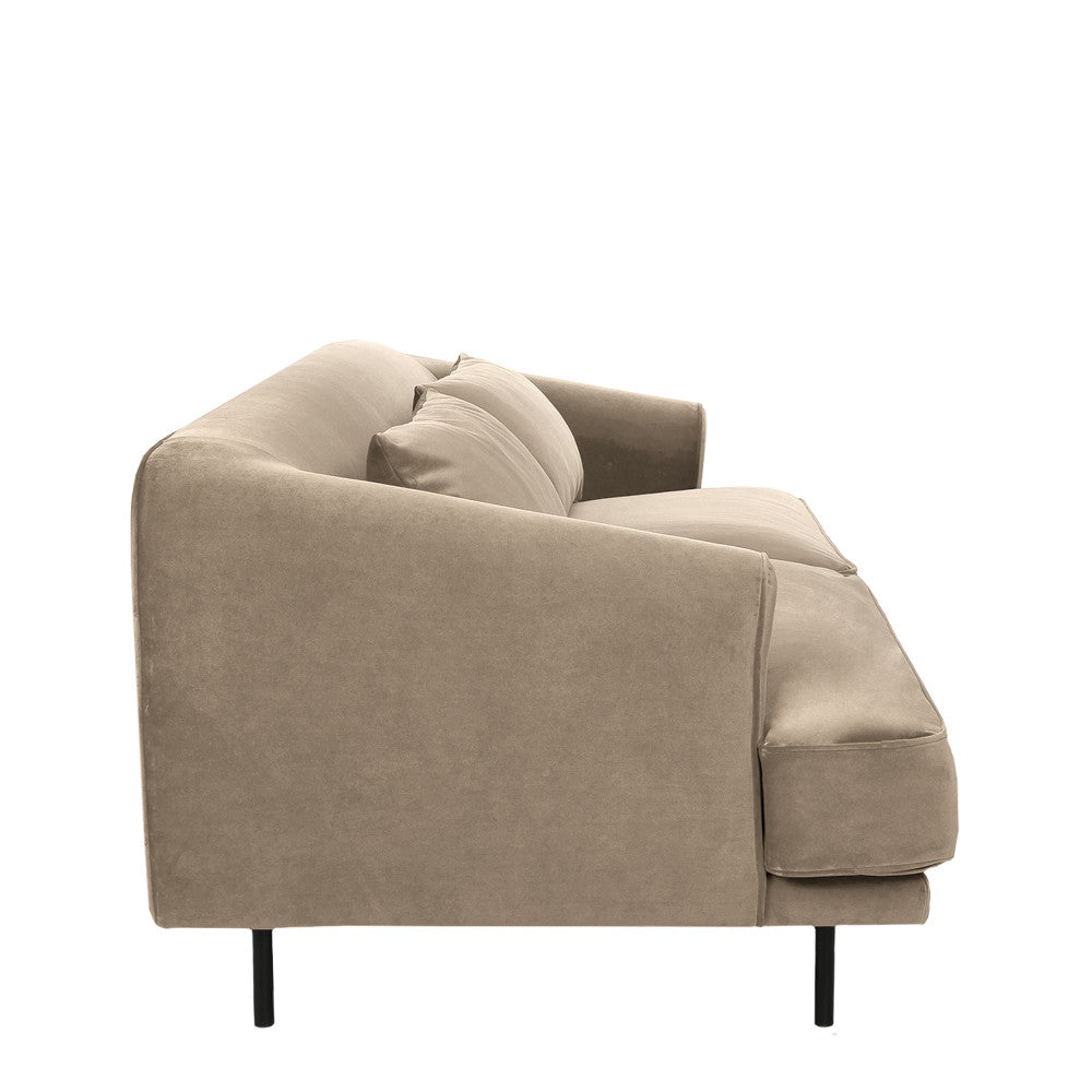 Winsen - Canapé 4 Places Pieds Droits - Velours - Beige