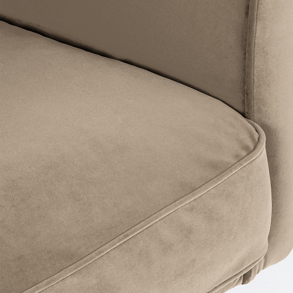 Winsen - Canapé 4 Places Pieds Droits - Velours - Beige