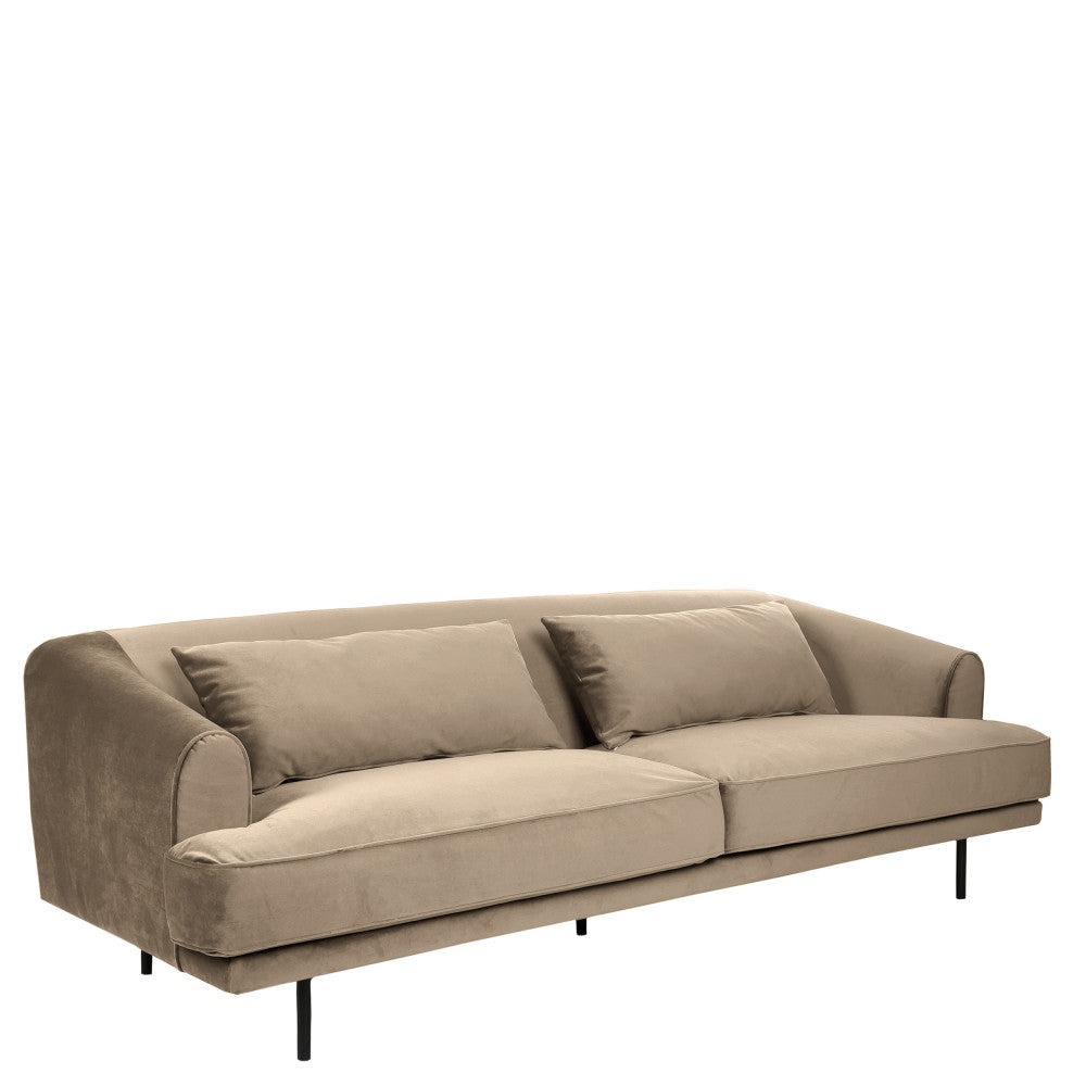 Winsen - Canapé 4 Places Pieds Droits - Velours - Beige