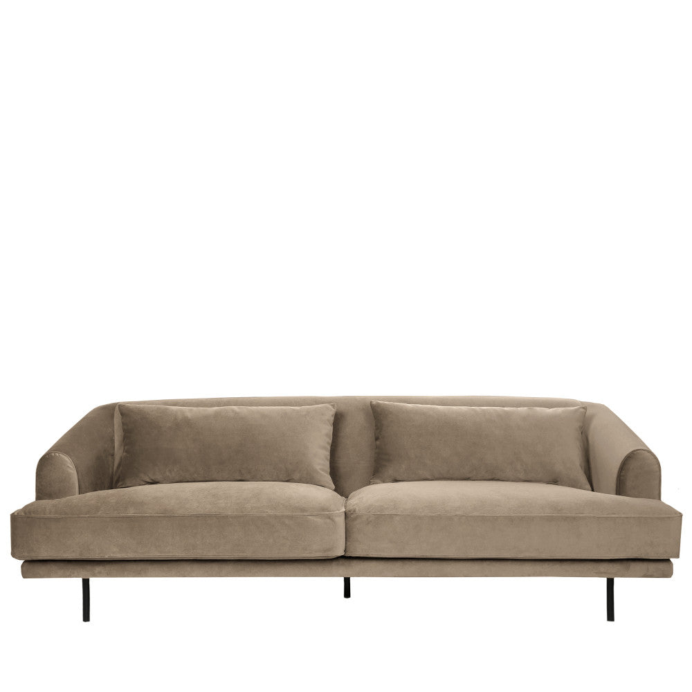 Winsen - Canapé 4 Places Pieds Droits - Velours - Beige