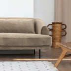 Winsen - Canapé 4 Places Pieds Droits - Velours - Beige