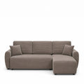Jul - Sofá esquinero convertible reversible de 4 plazas - Pana - Topo
