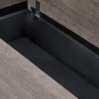 Jul - Sofá esquinero convertible reversible de 4 plazas - Pana - Topo