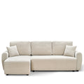 Jul - Sofá esquinero convertible reversible de 4 plazas - Pana - Beige