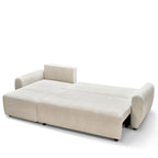 Jul - Sofá esquinero convertible reversible de 4 plazas - Pana - Beige