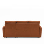 Matera - Reversible Convertible 3-Seater Corner Sofa with Storage Compartment - Fabric - Mottled Rust