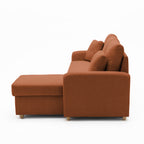 Matera - Reversible Convertible 3-Seater Corner Sofa with Storage Compartment - Fabric - Mottled Rust